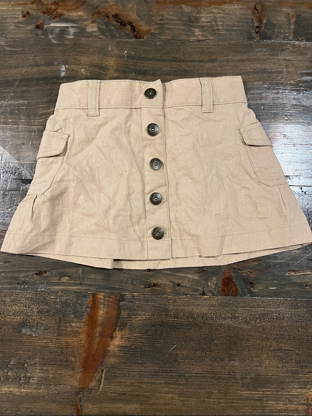 Crazy 8 Button-Front Tan Mini Skirt